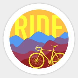 Ride - Cyclocross Bicycle Retro Colors Sticker